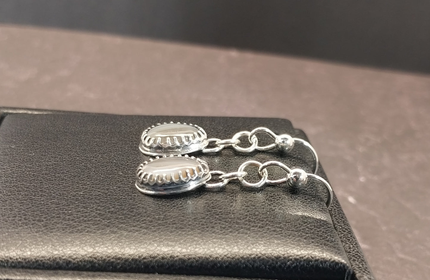 Lake Superior Agate Earring, Matched Set in Solid Sterling Silver