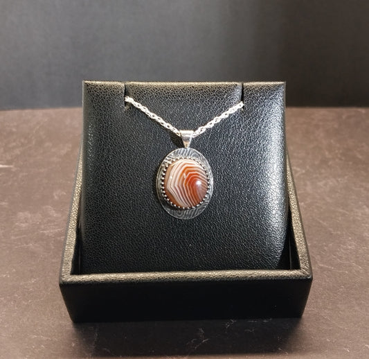 Lake Superior Agate, Classic Bander in Solid Sterling Silver