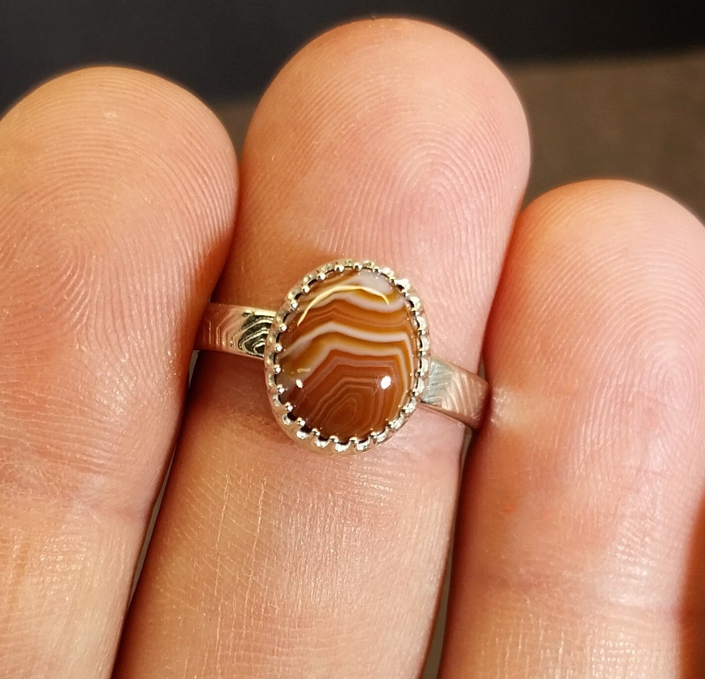 Lake Superior Agate Ring Size 8