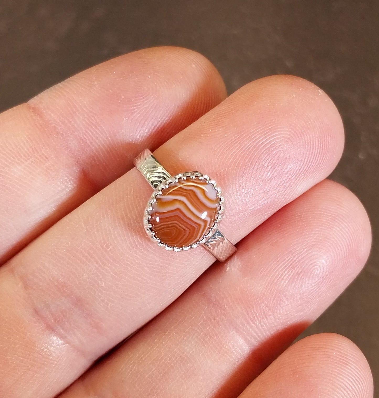 Lake Superior Agate Ring Size 8
