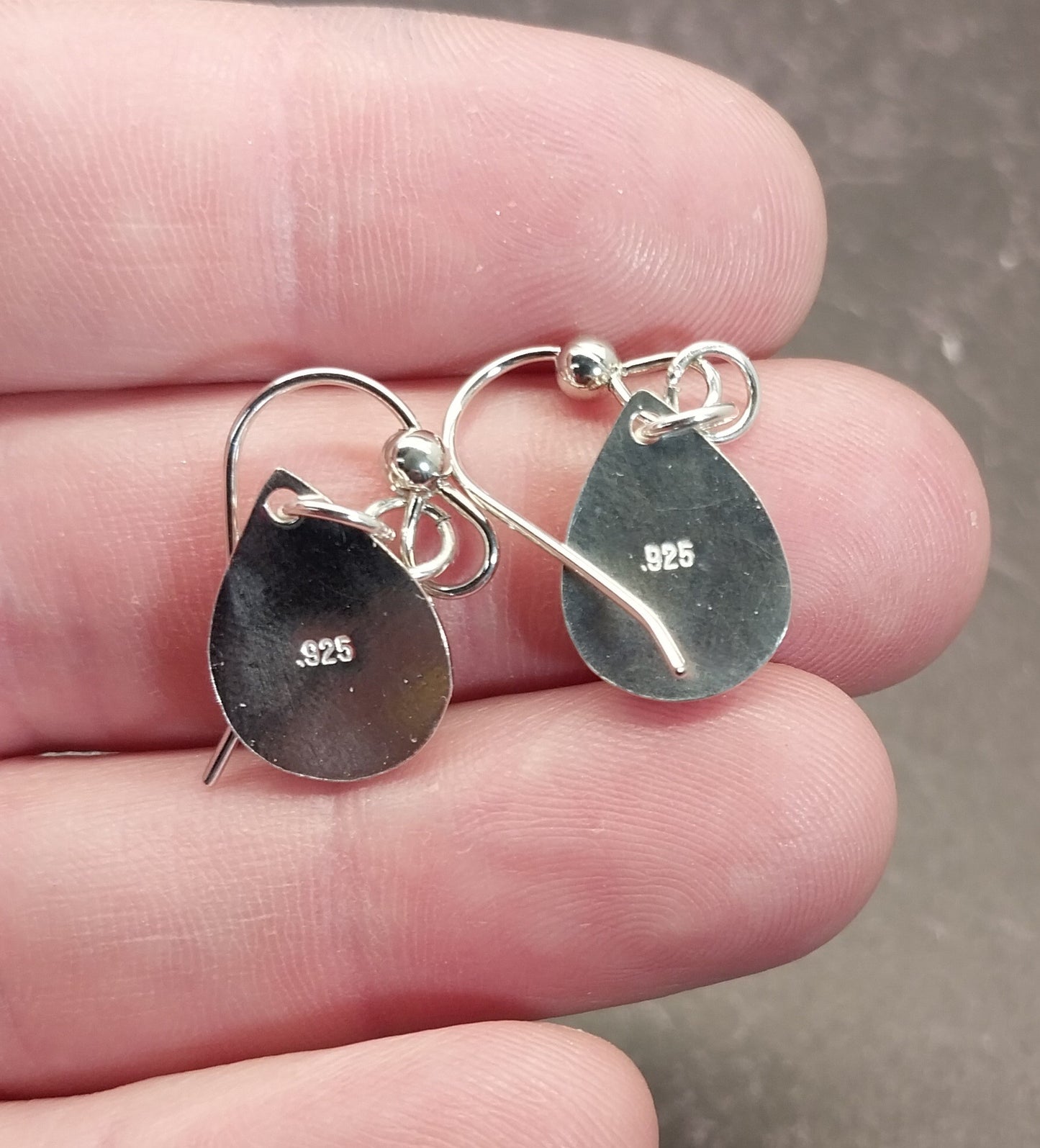 Lake Superior Agate Silver Dangle Earrings, Artisan Handmade