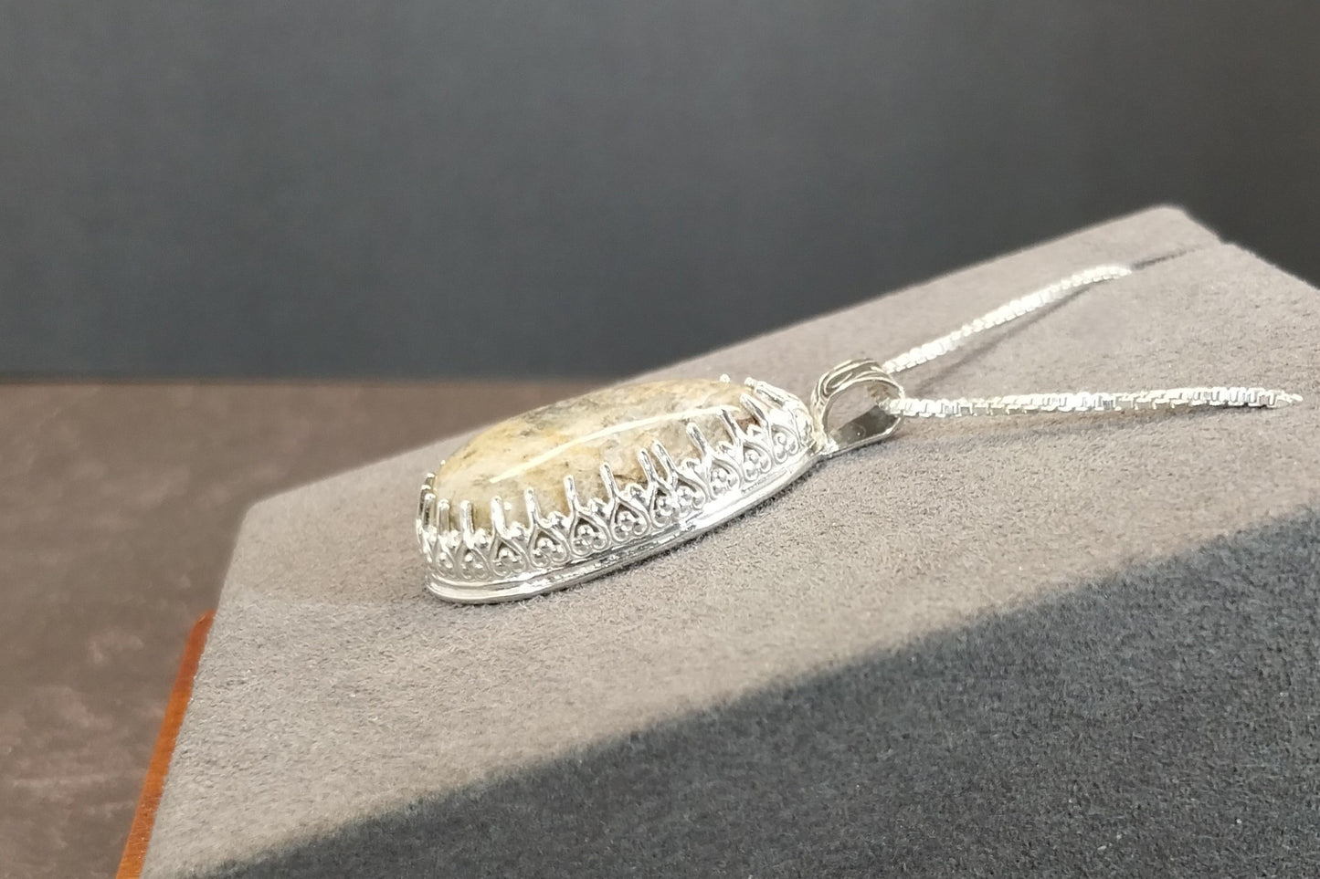 Wisconsin Moonstone Necklace in Solid Sterling Silver