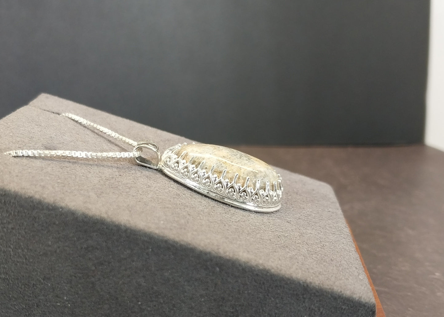 Wisconsin Moonstone Necklace in Solid Sterling Silver