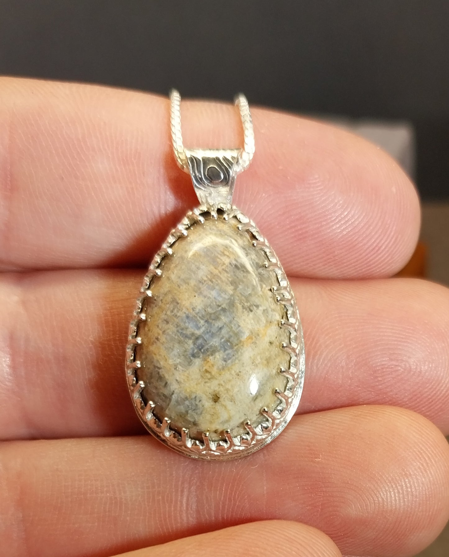 Wisconsin Moonstone Necklace in Solid Sterling Silver