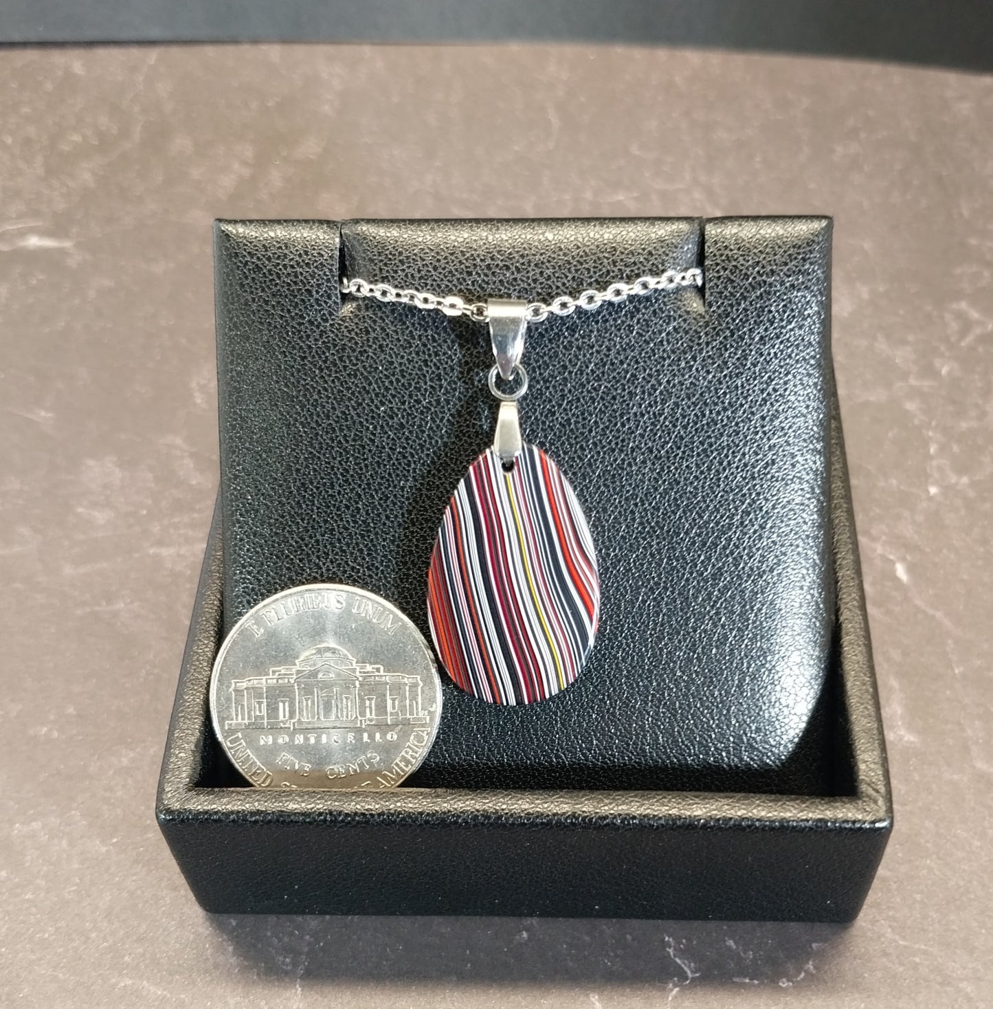 Fordite Necklace, Fordite Necklace Jewelry, USA Handmade, Recycled EB29