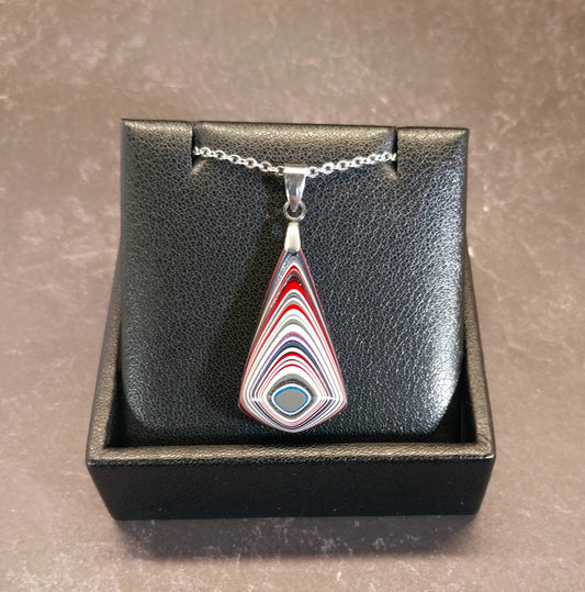 Fordite Necklace, Happy Agate Studio, USA Handmade, Recycled EB28