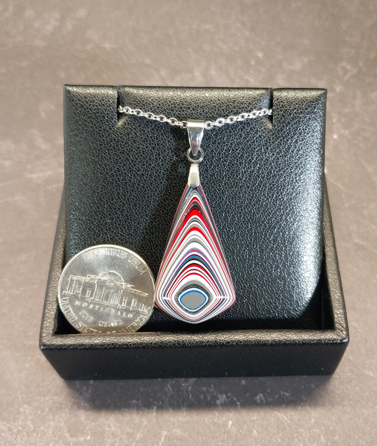 Fordite Necklace, Happy Agate Studio, USA Handmade, Recycled EB28