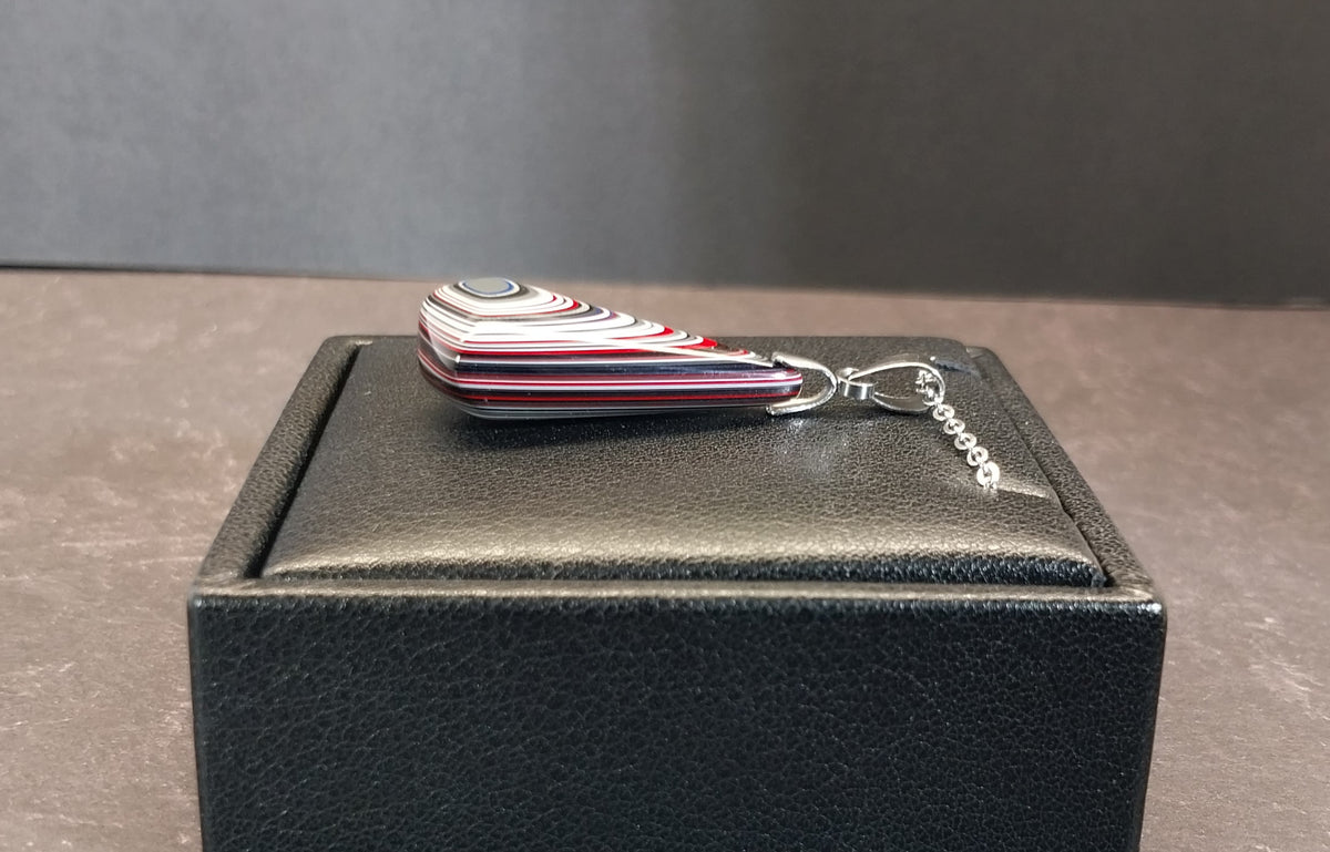 Fordite Necklace, Happy Agate Studio, USA Handmade, Recycled EB28