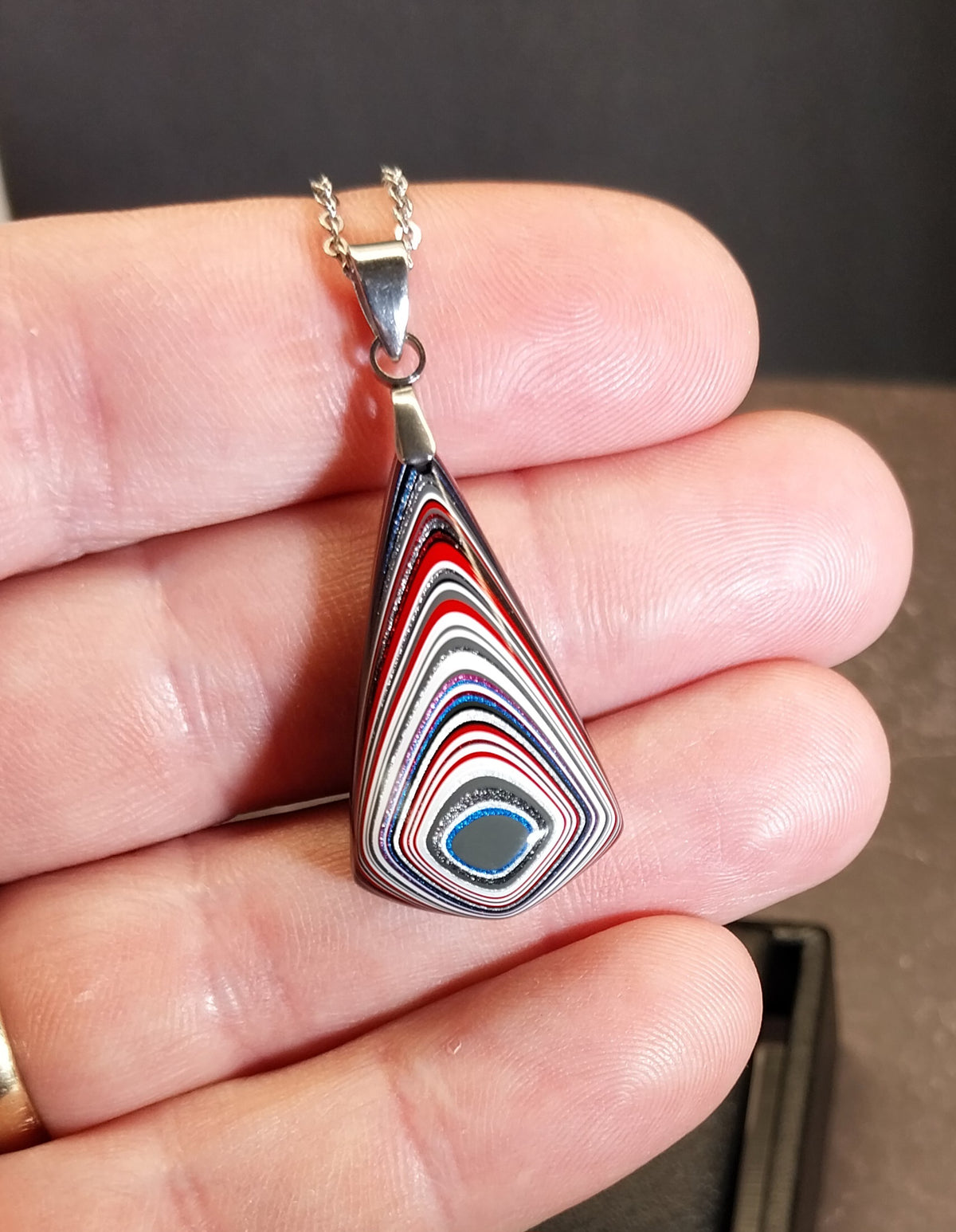 Fordite Necklace, Happy Agate Studio, USA Handmade, Recycled EB28