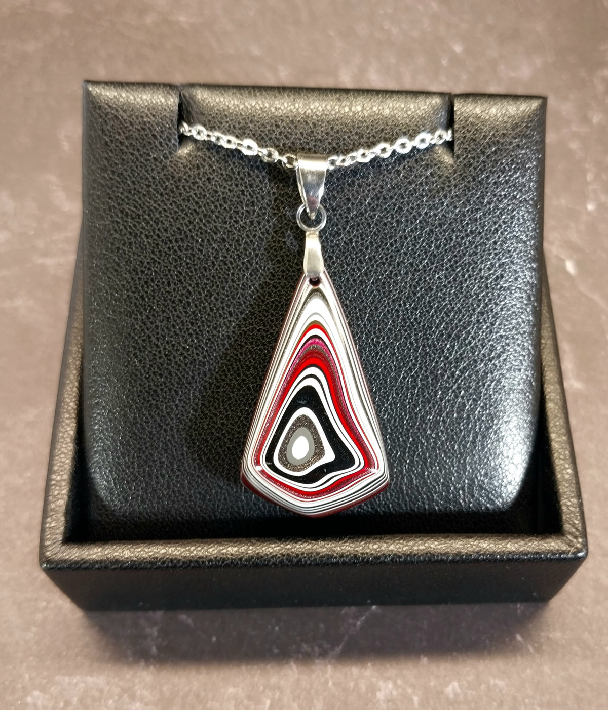 Fordite Necklace, Happy Agate Studio, USA Handmade, Recycled EB28