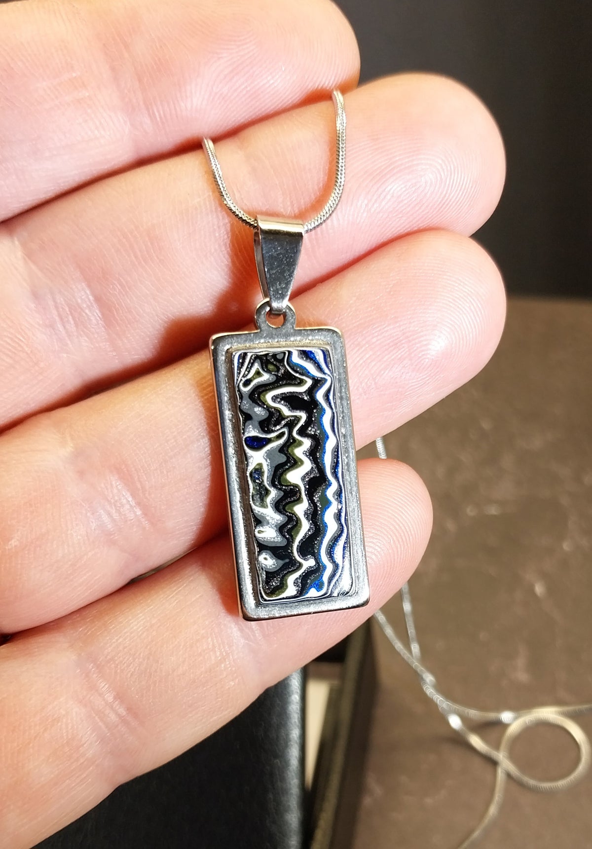 Fordite Necklace, Great Patterns, Recycled Material, EB33