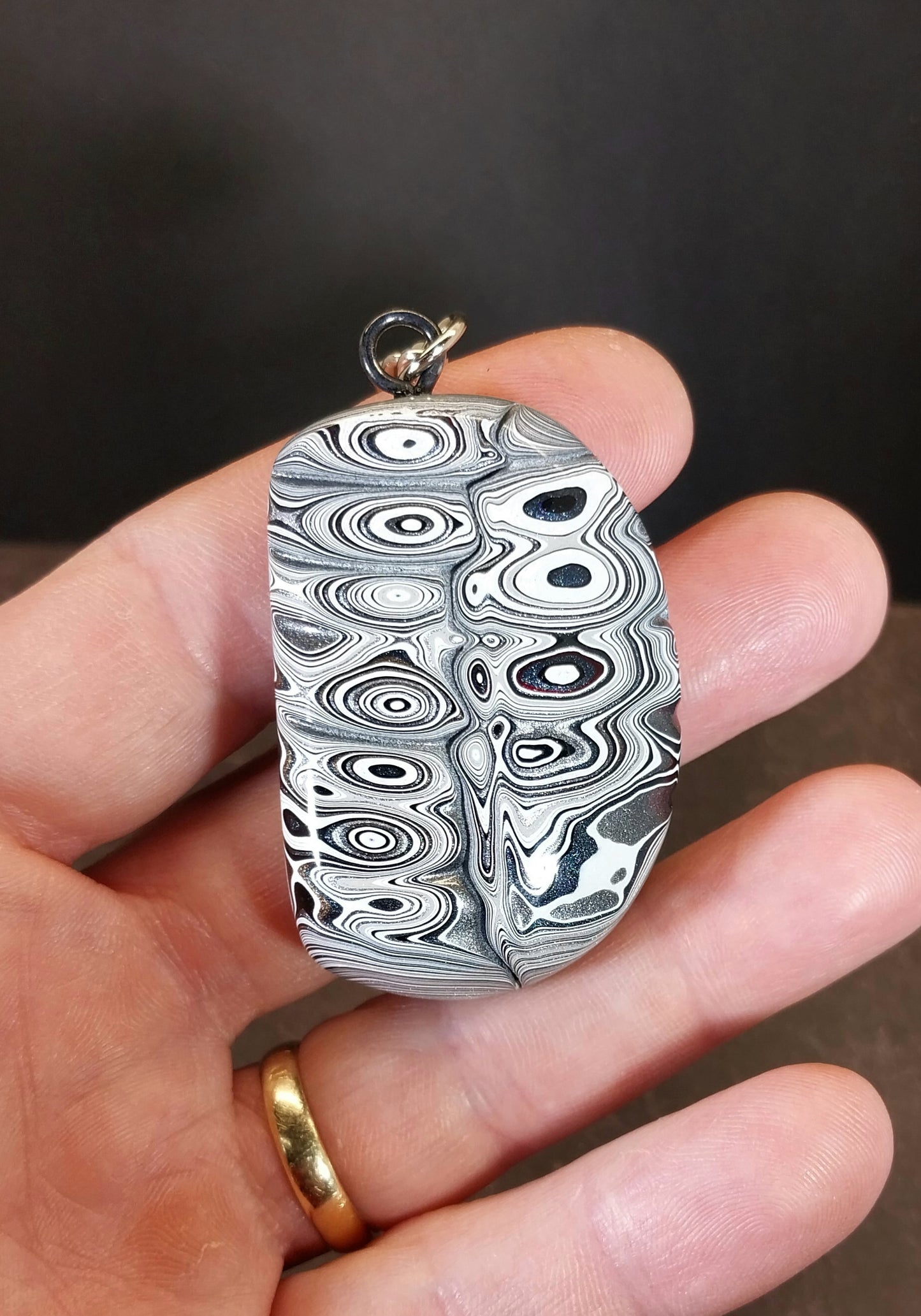 Fordite Keychain with Michigan Fordite