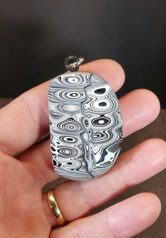 Fordite Keychain with Michigan Fordite