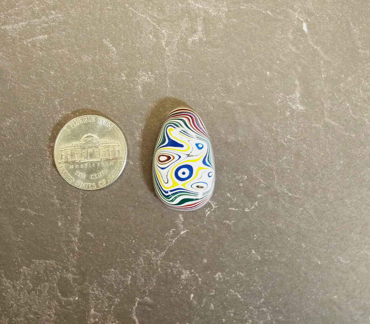 Fordite Cabochon, Domed Teardrop
