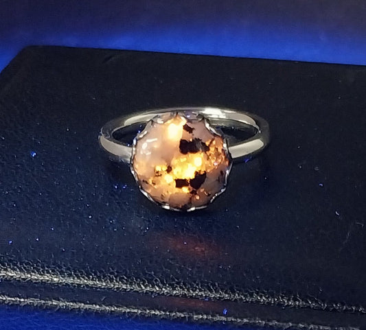 Yooper Stone Ring, Lake Superior Sodalite in Syenite, Happy Agate Studio EB32