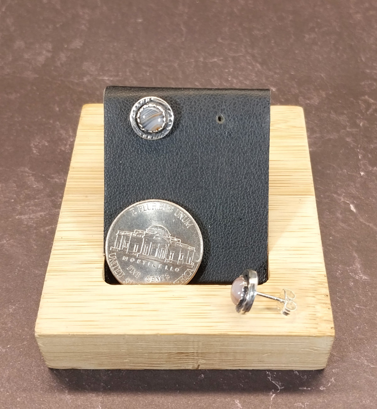 Lake Superior Agate Sterling Earring, TINY Minnesota Agate Earrings