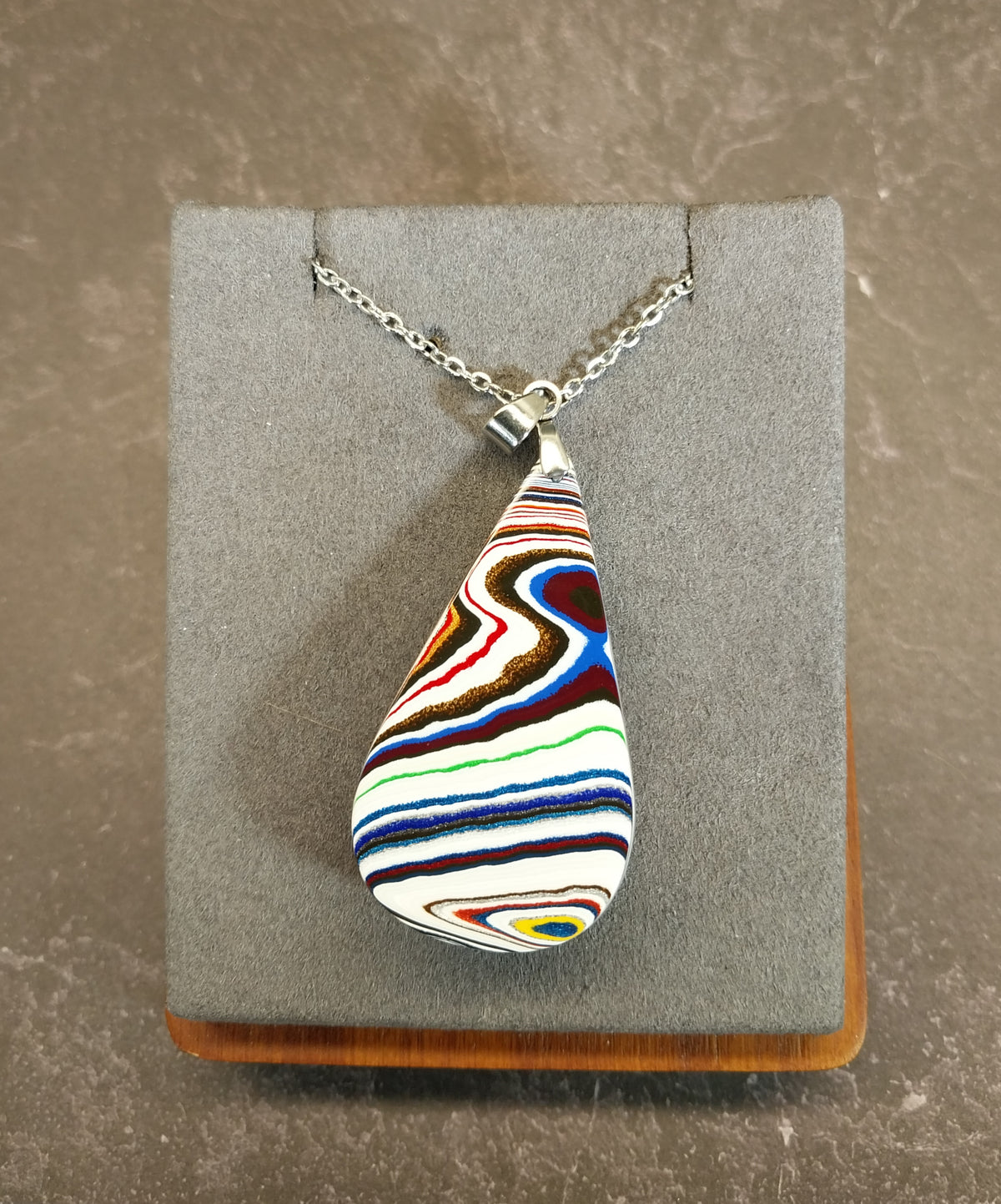 Handcrafted Fordite Necklace, Legit Cool Jewelry