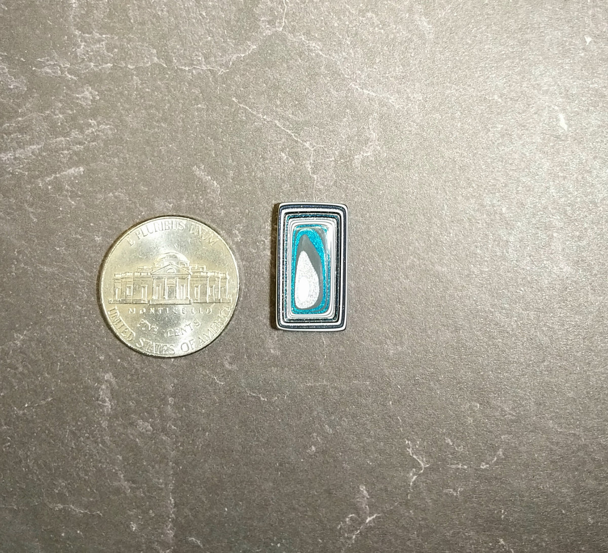 Fordite Cabochon in Faceted Rectangle for Jewelry Making