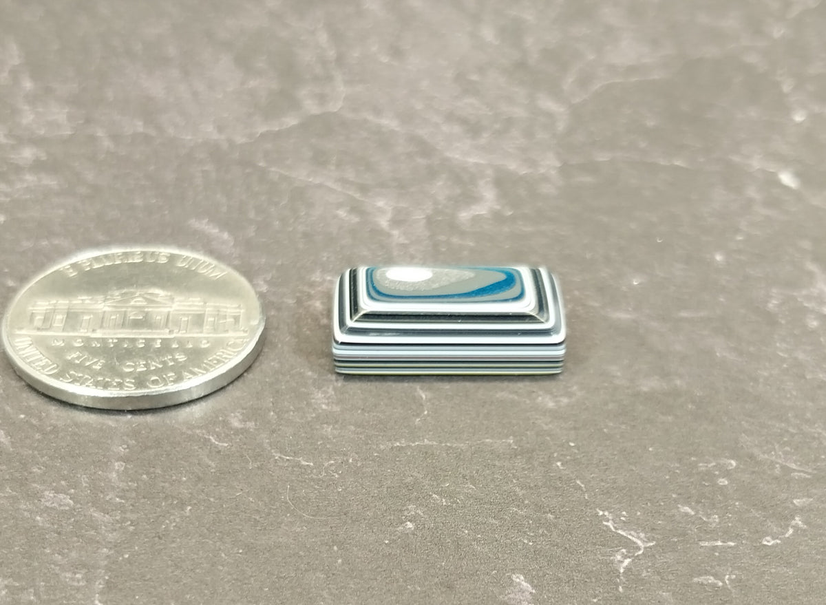 Fordite Cabochon in Faceted Rectangle for Jewelry Making