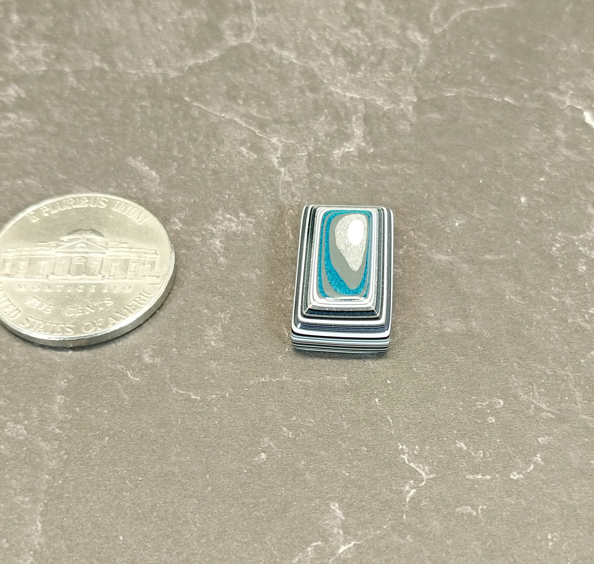 Fordite Cabochon in Faceted Rectangle for Jewelry Making