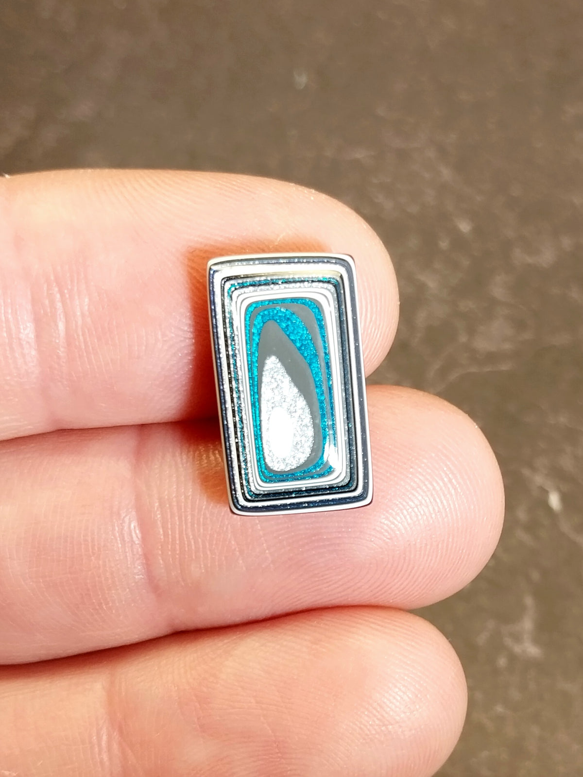 Fordite Cabochon in Faceted Rectangle for Jewelry Making
