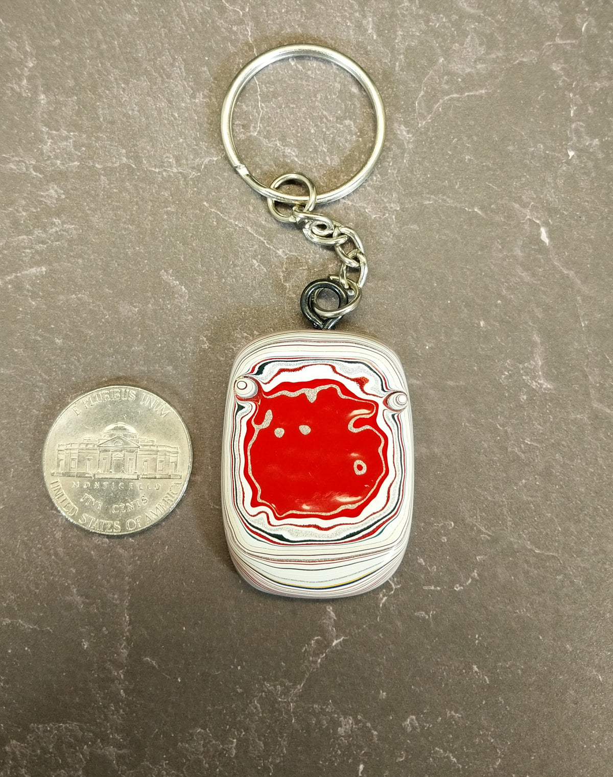 Fordite Keychain, Automotive Gift, Car Lover Gift, ET323