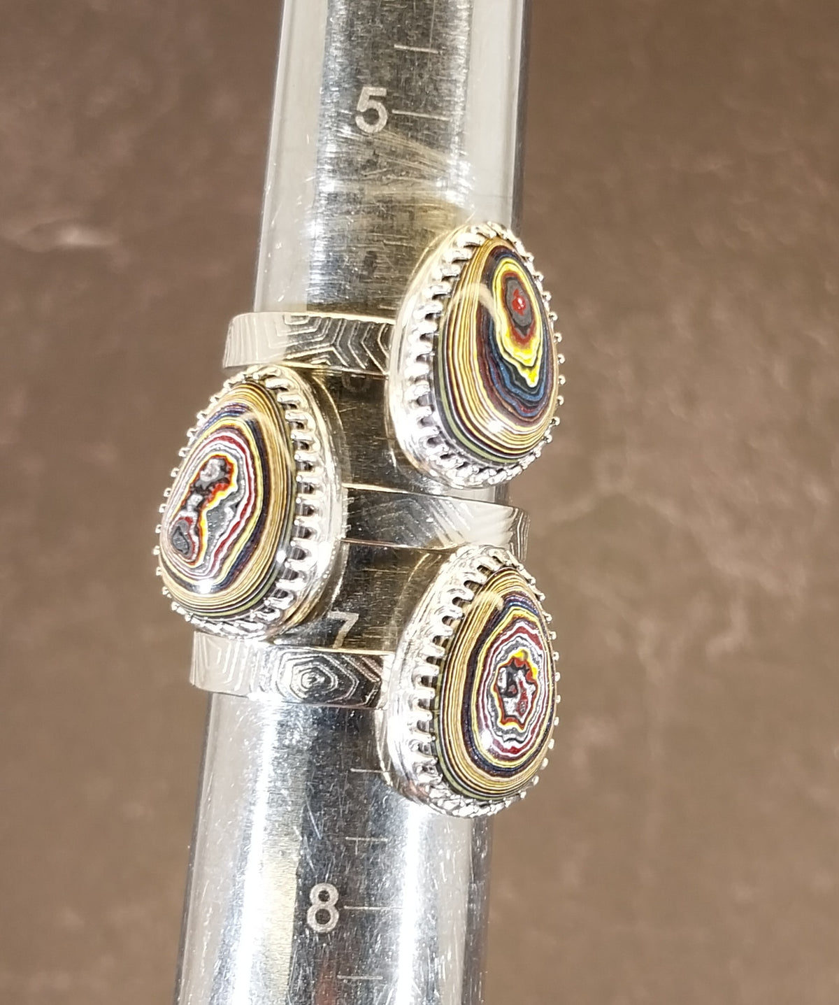 Fordite Corvetteite Silver Ring Vette Ring Pick Your Size, ET162