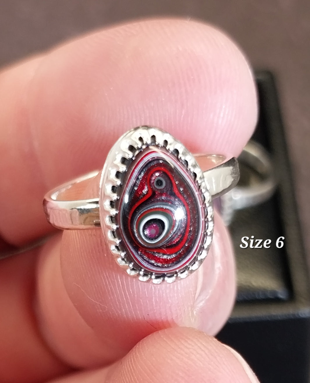 Fordite Rings Choose Your Size Solid 925 Sterling Silver, Wisconsin Handmade