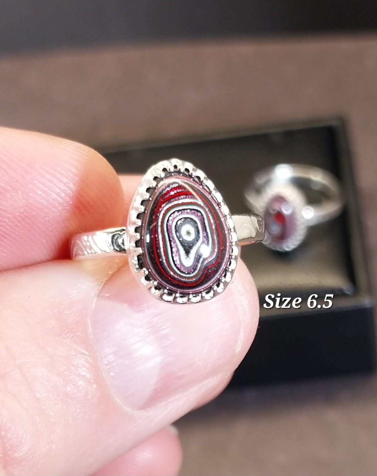 Fordite Rings Choose Your Size Solid 925 Sterling Silver, Wisconsin Handmade