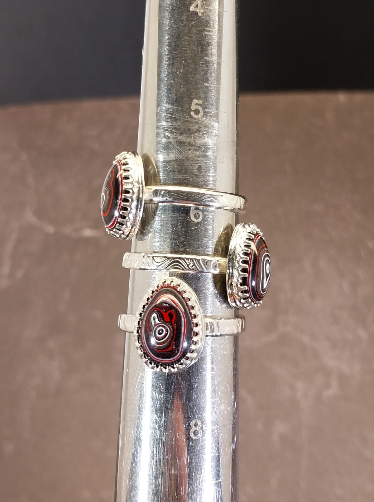 Fordite Rings Choose Your Size Solid 925 Sterling Silver, Wisconsin Handmade