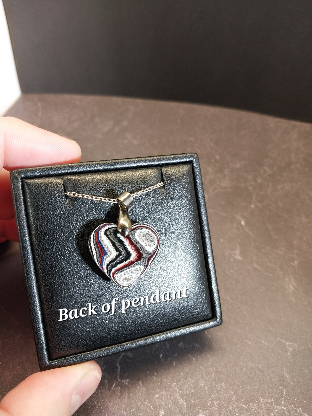 Fordite Necklace, Michigan Fordite Heart, Fordite Pendant