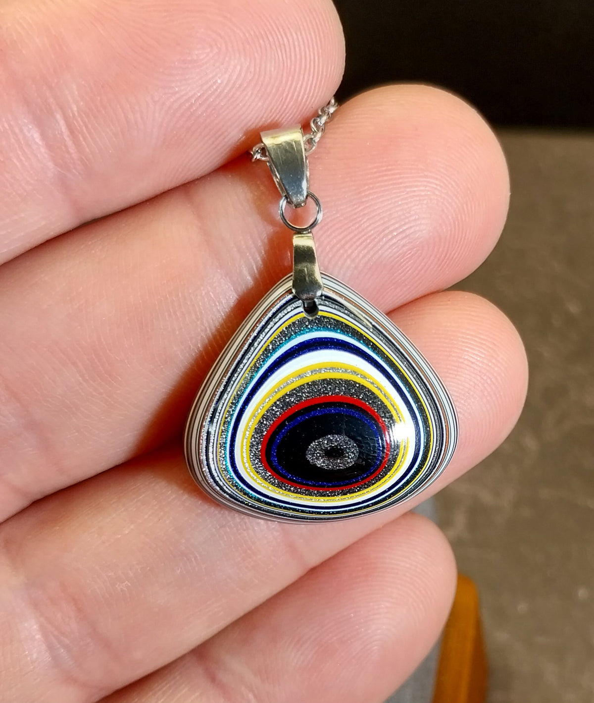 Fordite Necklace, Smaller Size, Fordite Jewelry, USA Handmade EB100