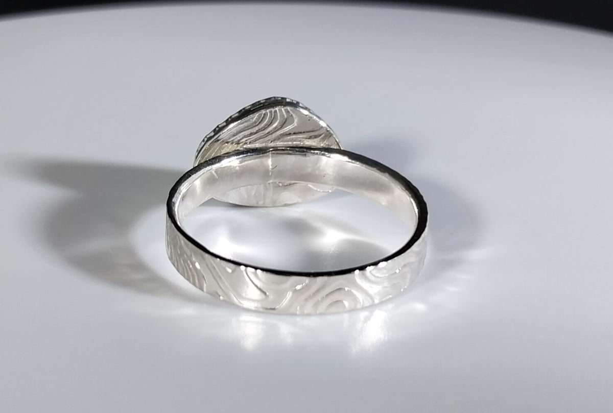 Lake Superior Agate Ring, Size 7, Solid Sterling Silver, Rare Color