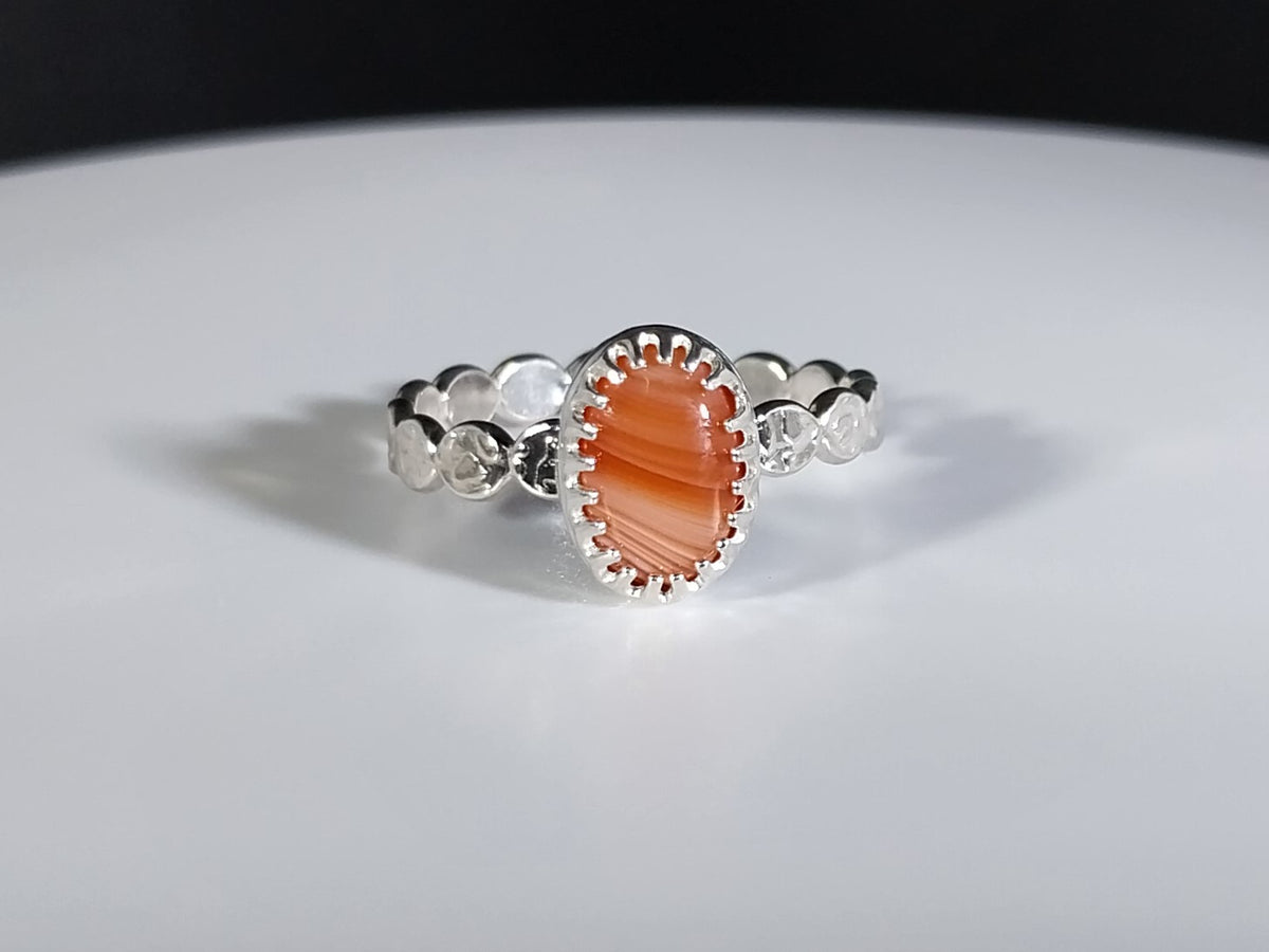 Lake Superior Agate, UP of Michigan Agate Sterling Silver Ring Size 7