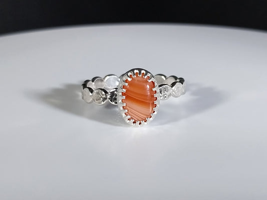 Lake Superior Agate, UP of Michigan Agate Sterling Silver Ring Size 7