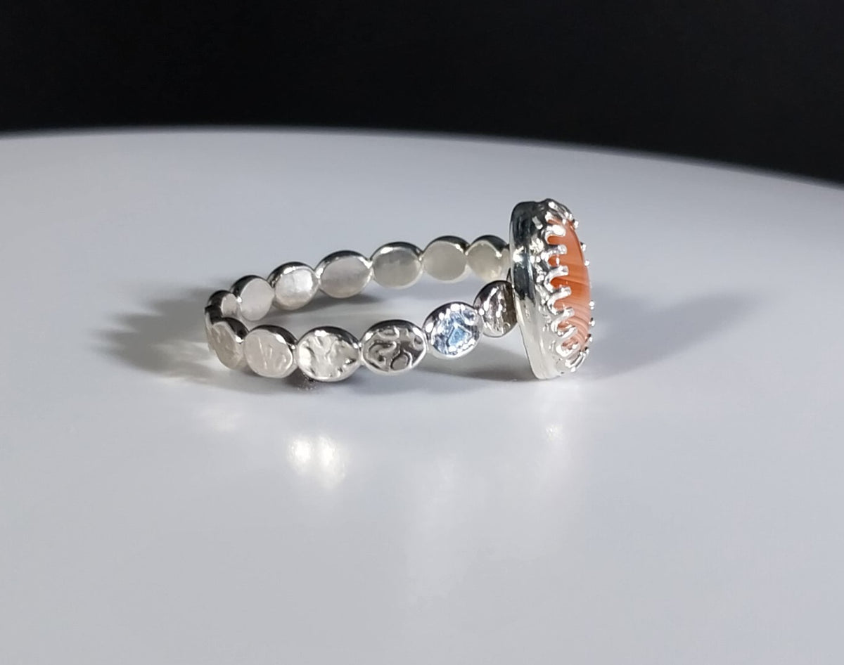 Lake Superior Agate, UP of Michigan Agate Sterling Silver Ring Size 7