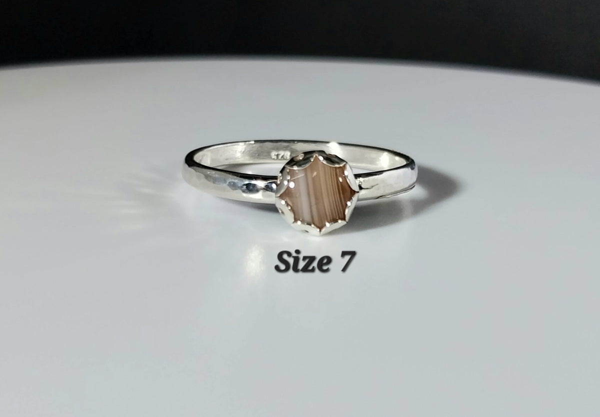 Dainty Lake Superior Agate Rings, Choose Your Size!