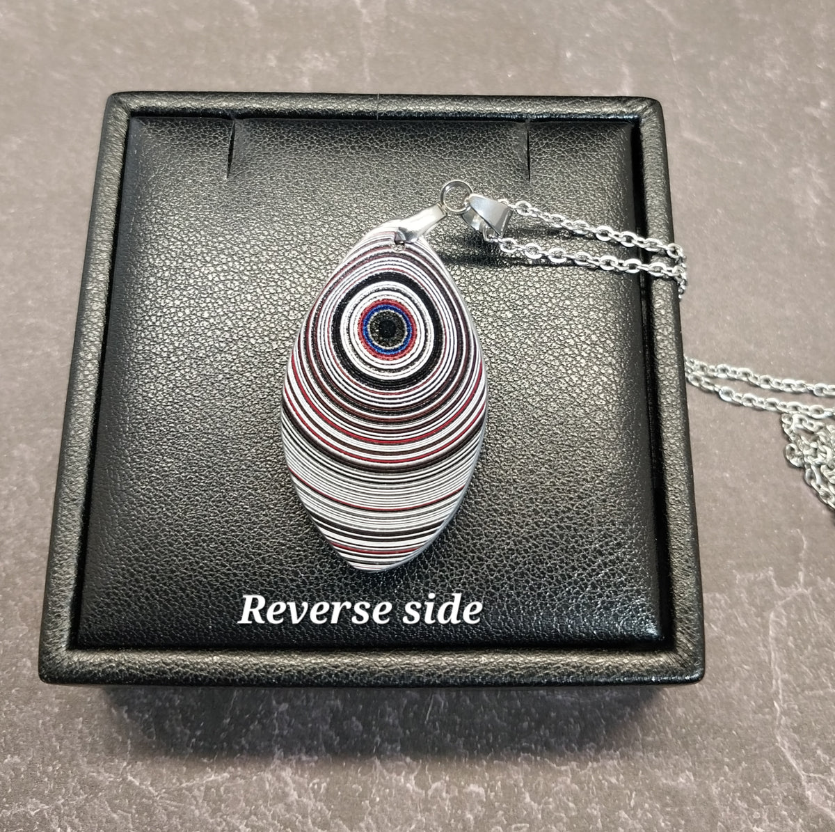 Michigan Fordite Necklace, Bulls Eye Pattern