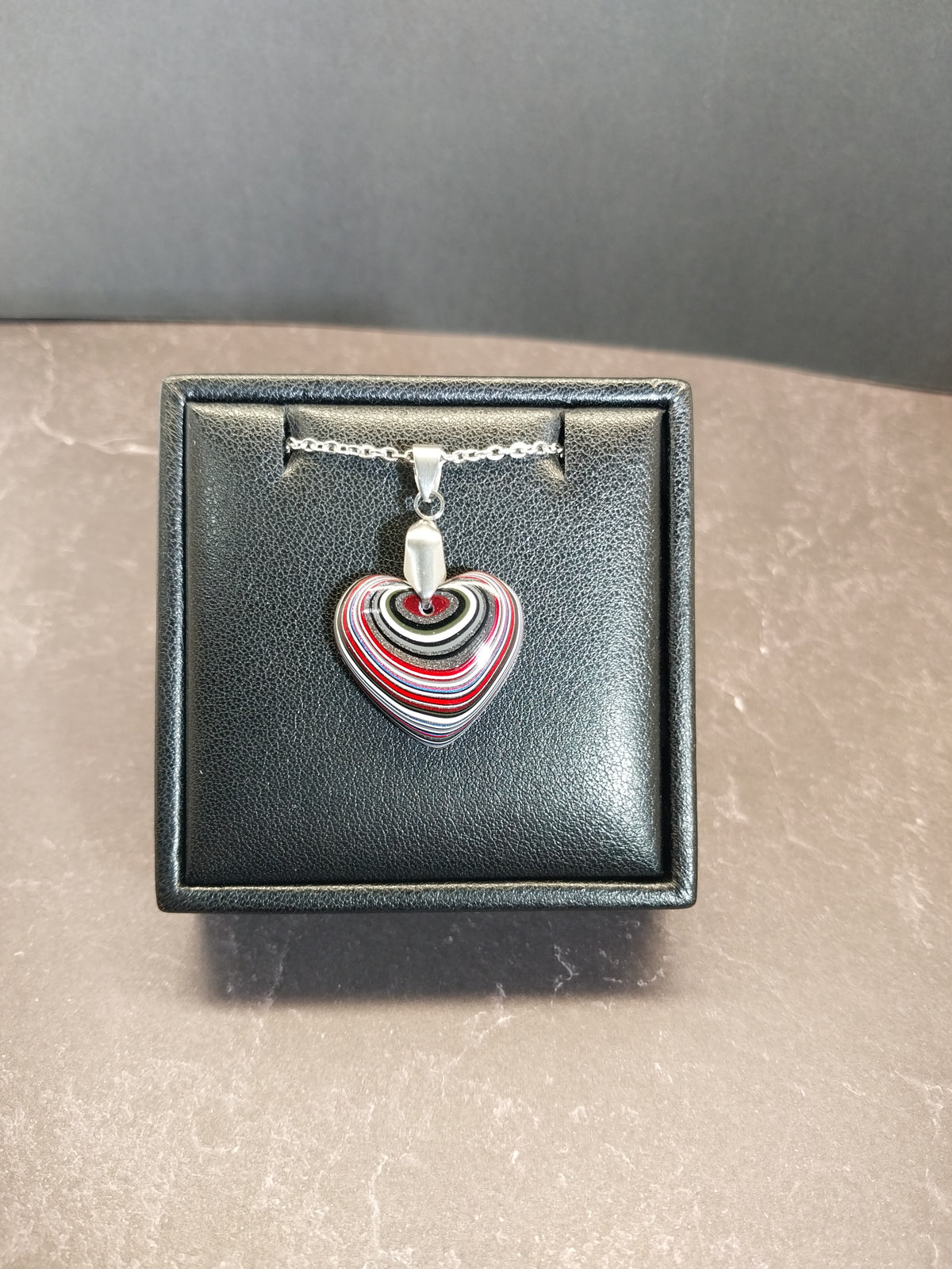 Fordite Heart with Bright Colors, Medium Sized