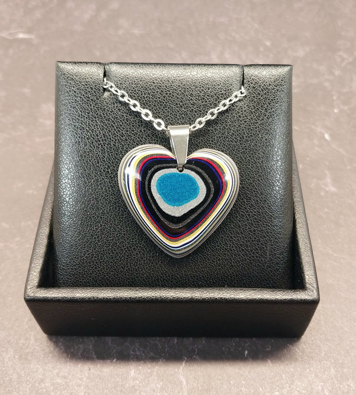 Fordite Necklace, USA Veteran Handmade, EB55