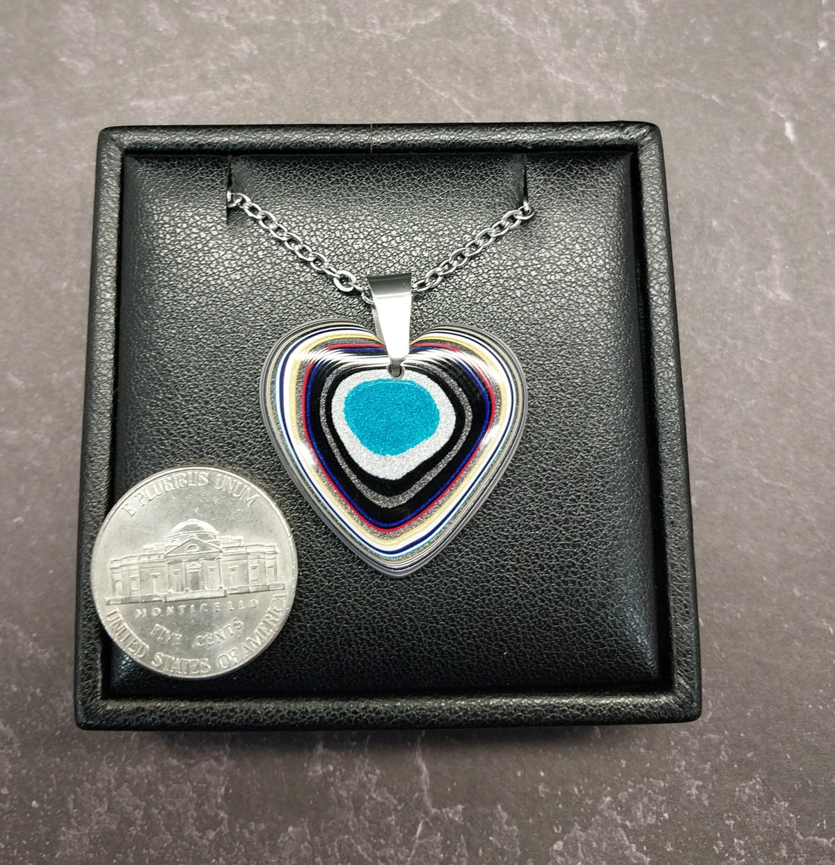 Fordite Necklace, USA Veteran Handmade, EB55