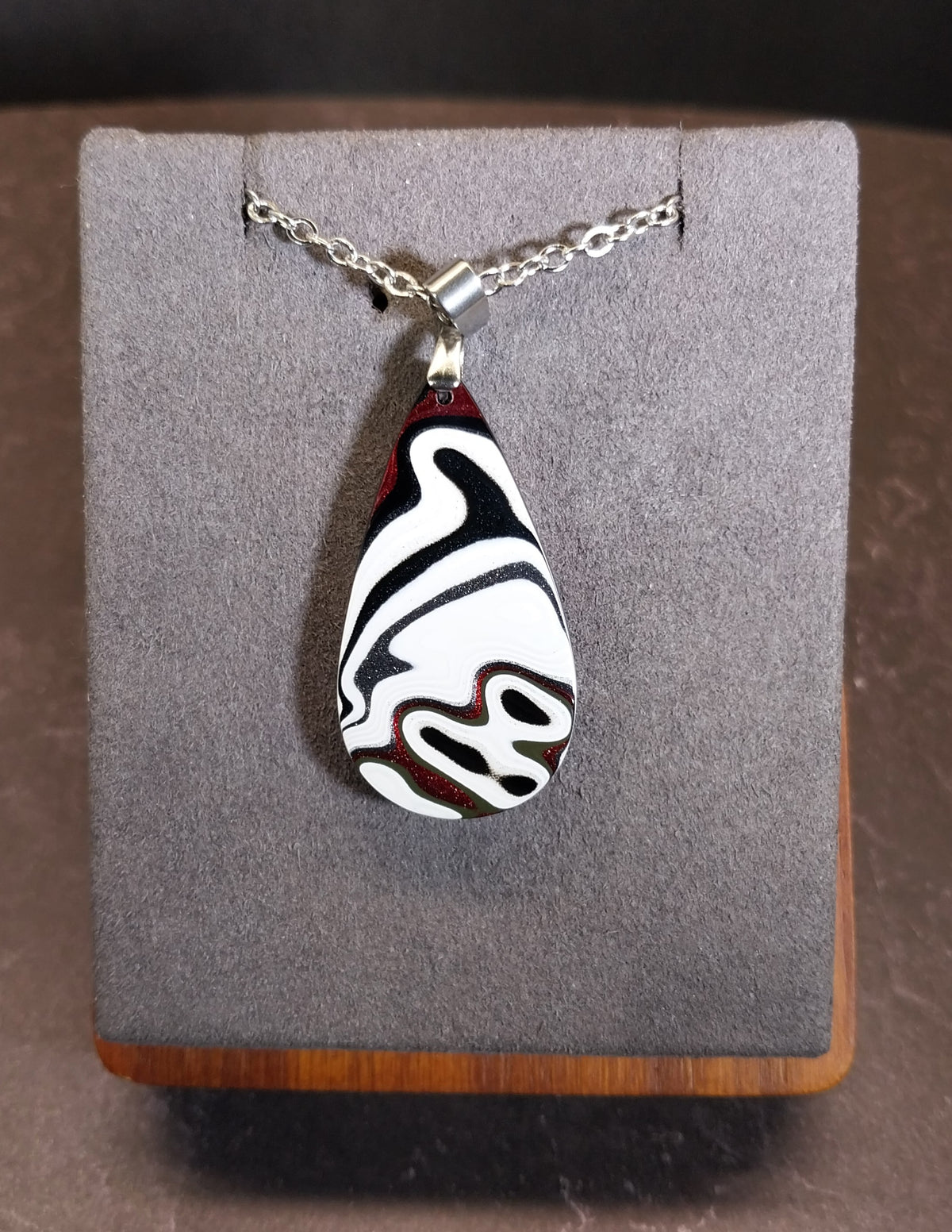 Fordite Necklace, Ohio Motor Agate Pendant Necklace, EB63