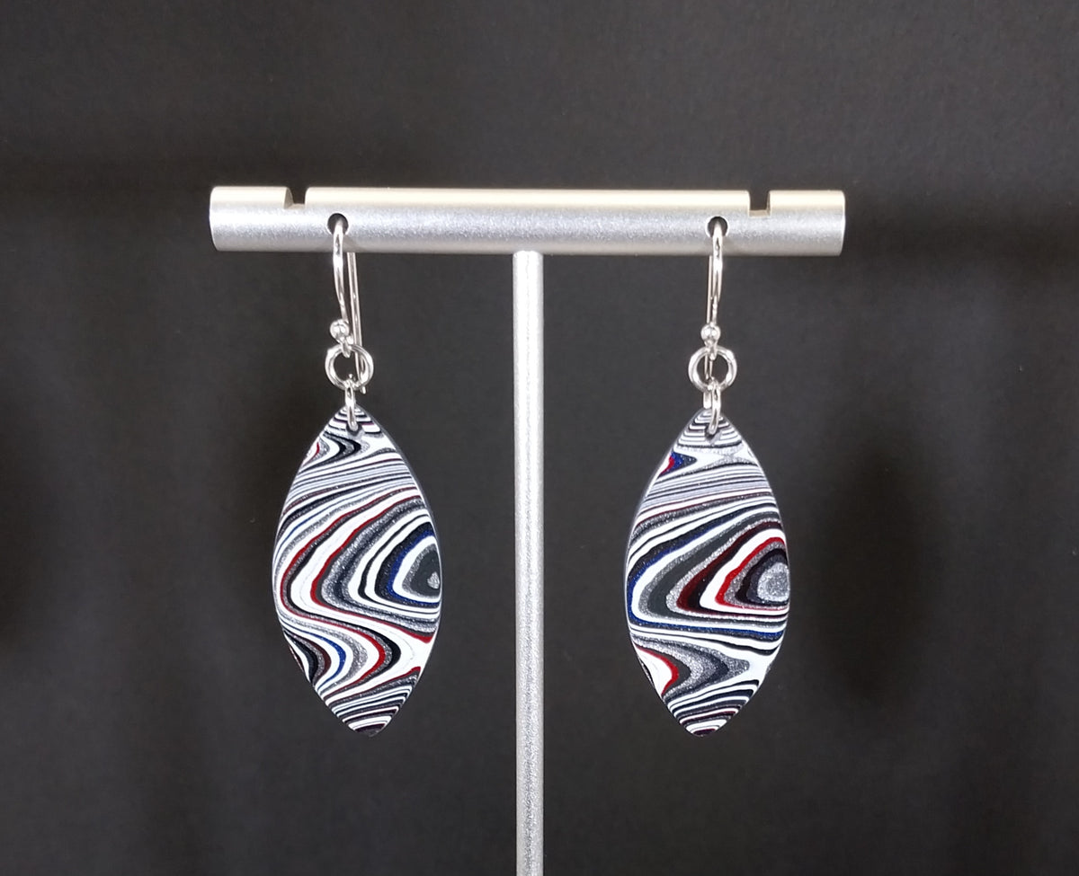 Fordite Earring Automotive Paint Jewelry and Sterling Silver