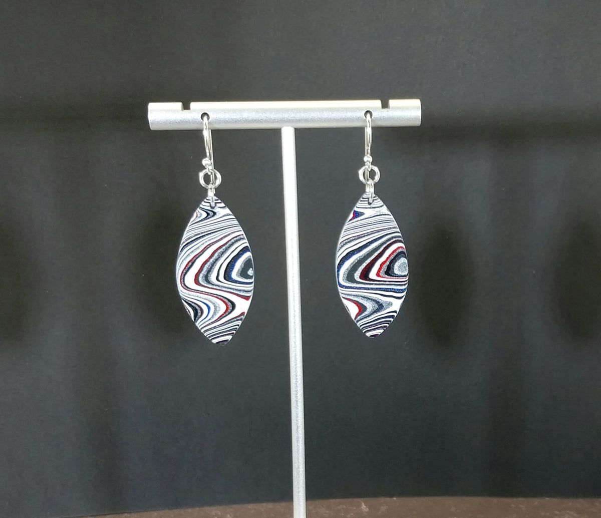 Fordite Earring Automotive Paint Jewelry and Sterling Silver