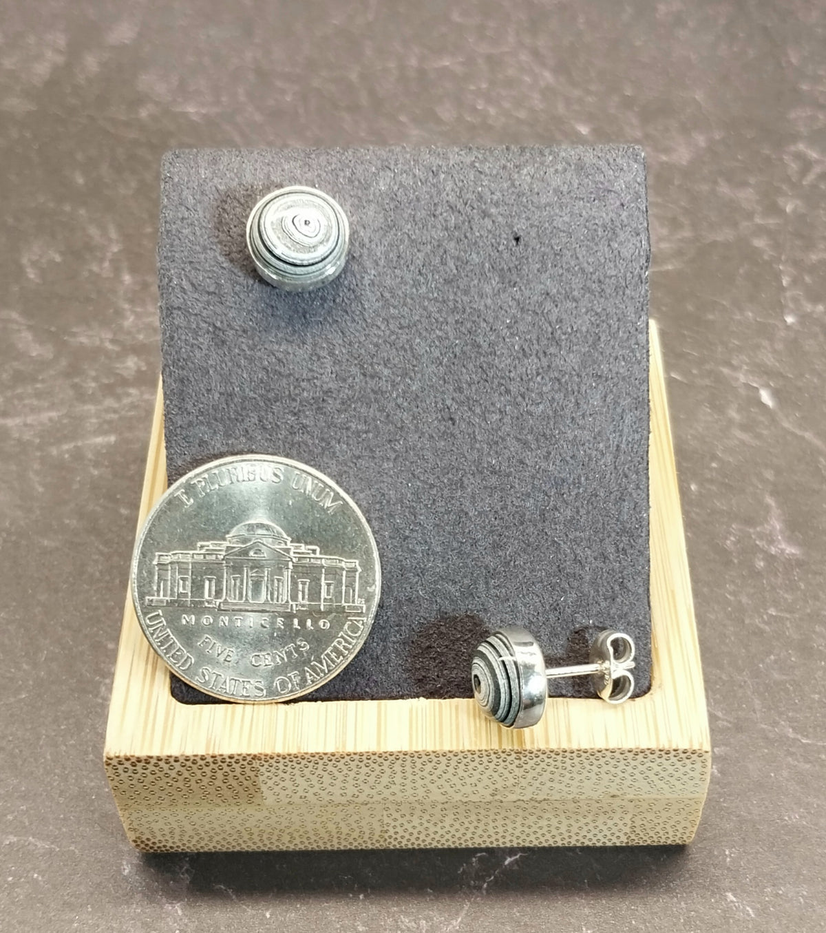 Michigan Fordite Stud Earrings in .925 Sterling Silver