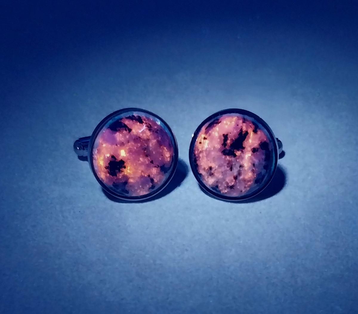 Yooper Sodalite CuffLinks, Michigan Yooper Stone, Stainless Steel