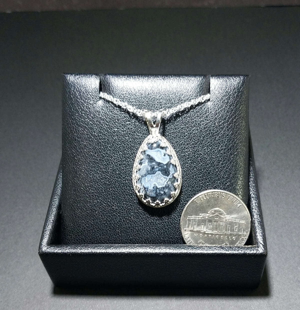 Nellie Blue Flint in Solid Sterling Silver, Ohio's State Stone