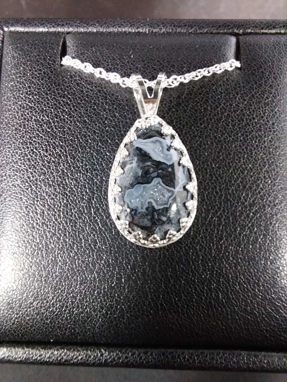 Nellie Blue Flint in Solid Sterling Silver, Ohio's State Stone