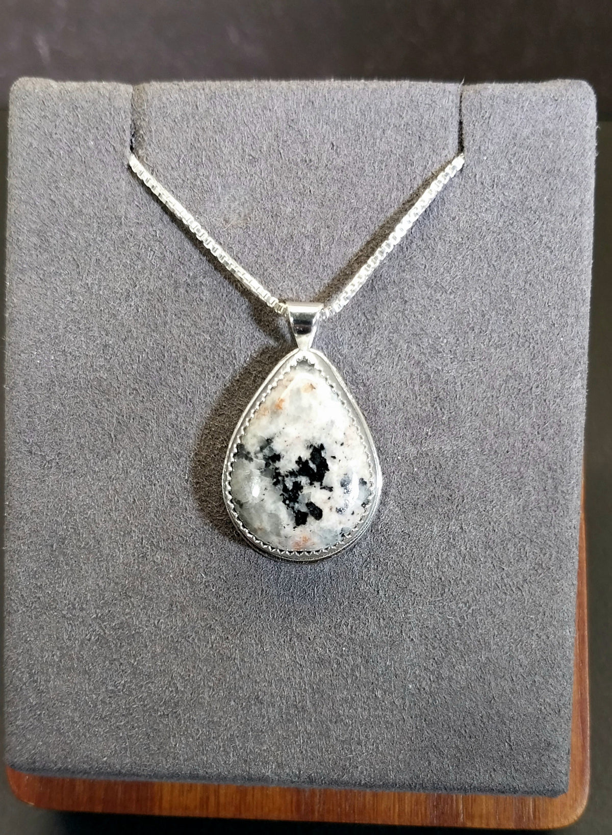 Lake Superior Emberlite Sterling Silver Necklace Fancy Textured Back