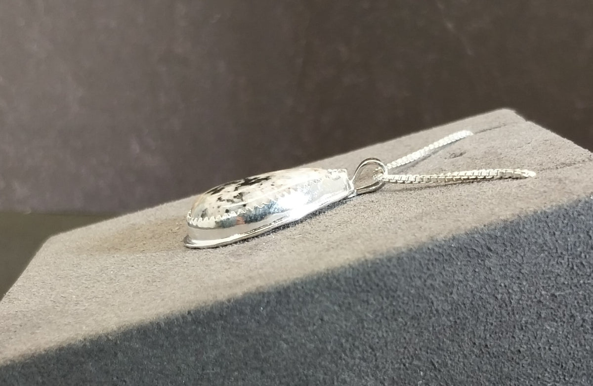 Lake Superior Emberlite Sterling Silver Necklace Fancy Textured Back